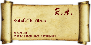 Rehák Absa névjegykártya